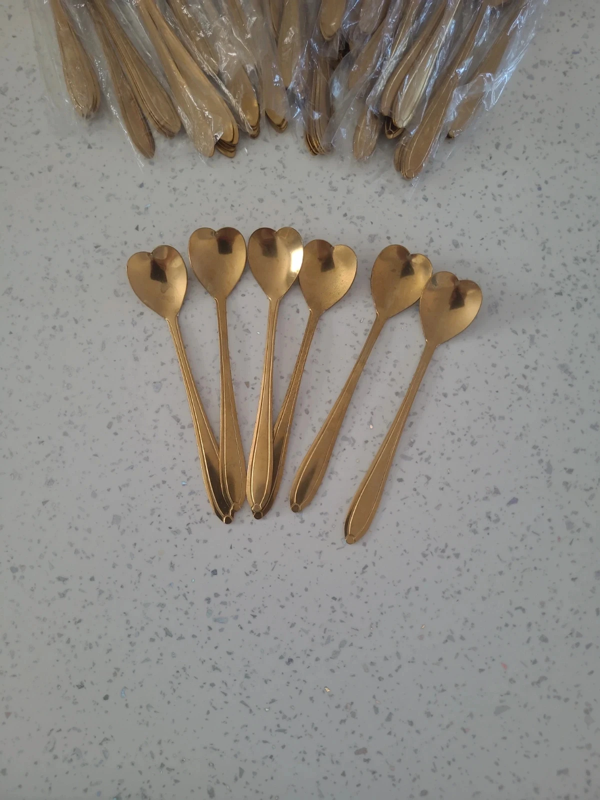 Lot of 6 golden metal coffee spoons. – photo 2